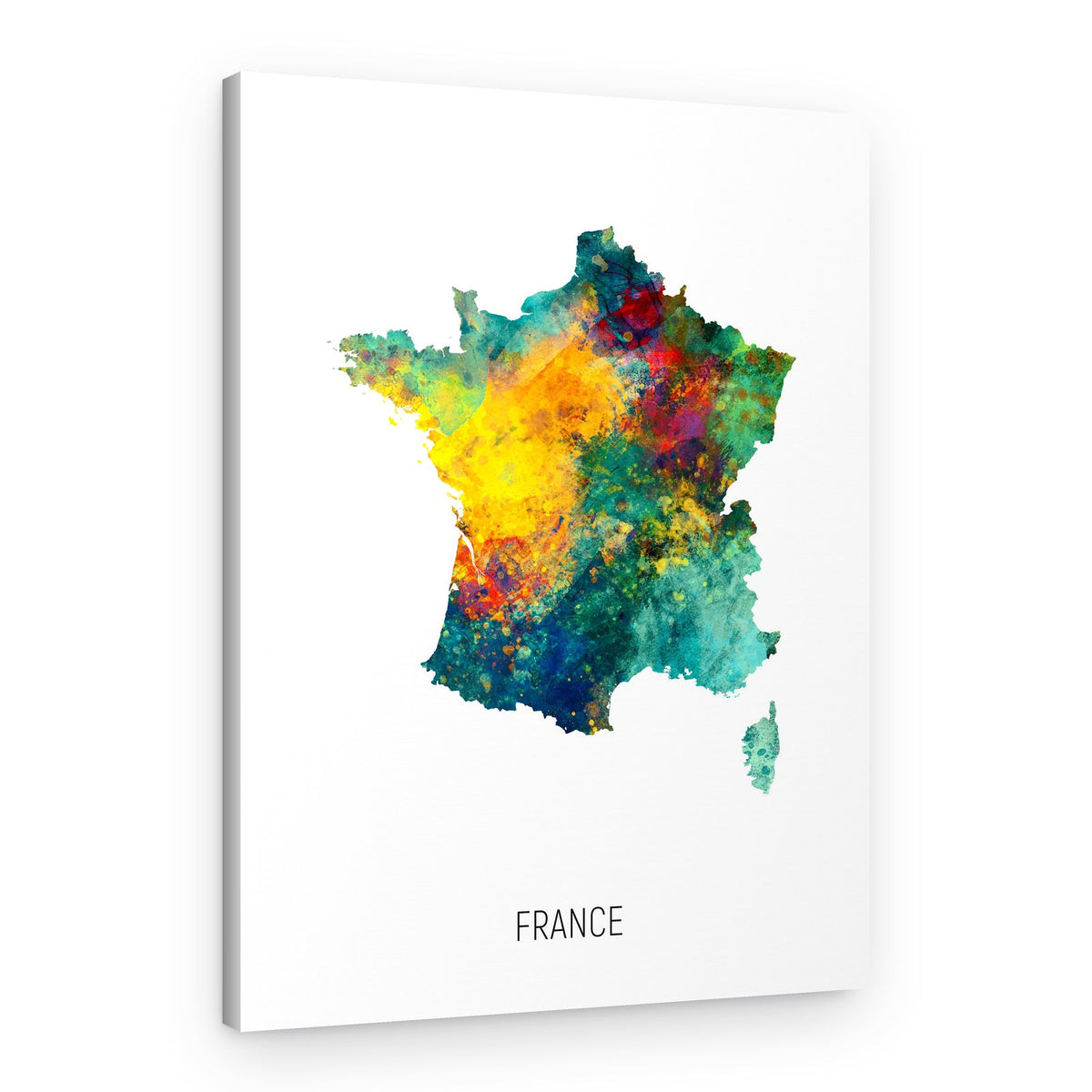 Colorful France Map – Canvas Print