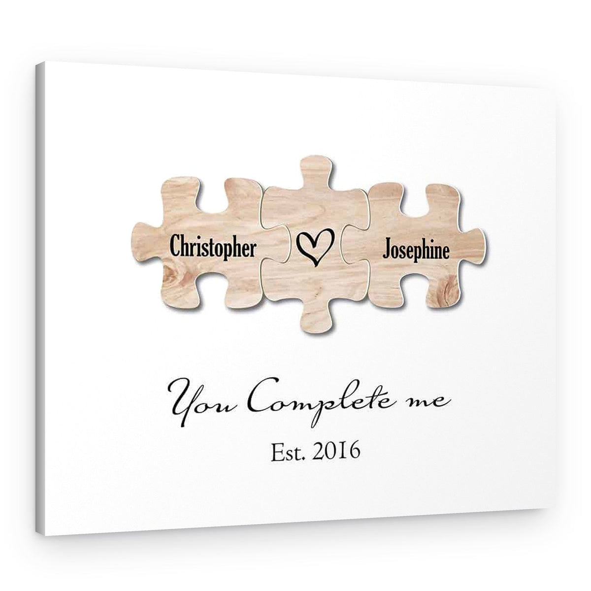 You Complete Me Couple Puzzle Canvas Print – Canvas Print