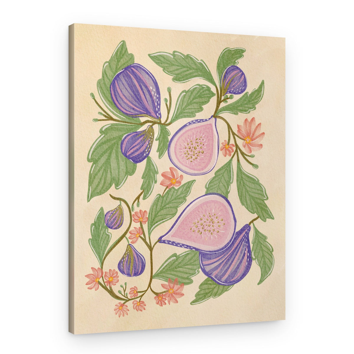 Purple Figs and Flowers – Canvas Print