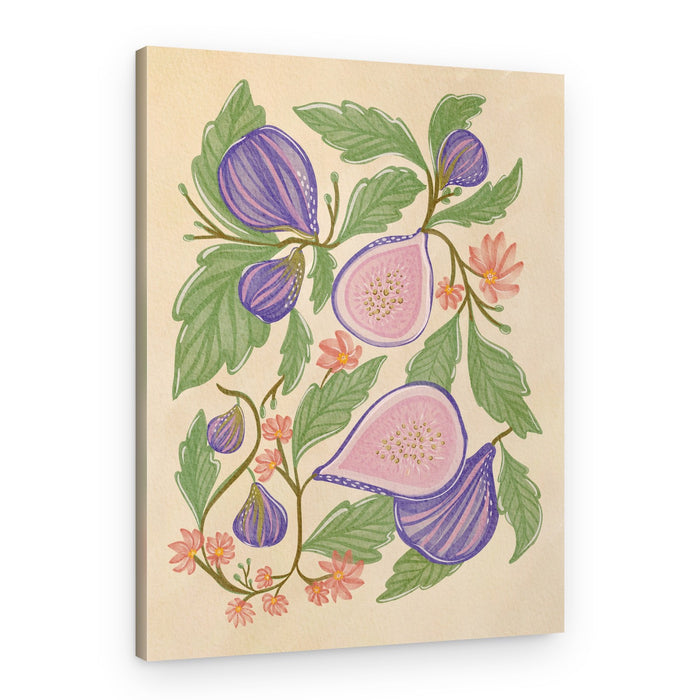Purple Figs and Flowers – Canvas Print