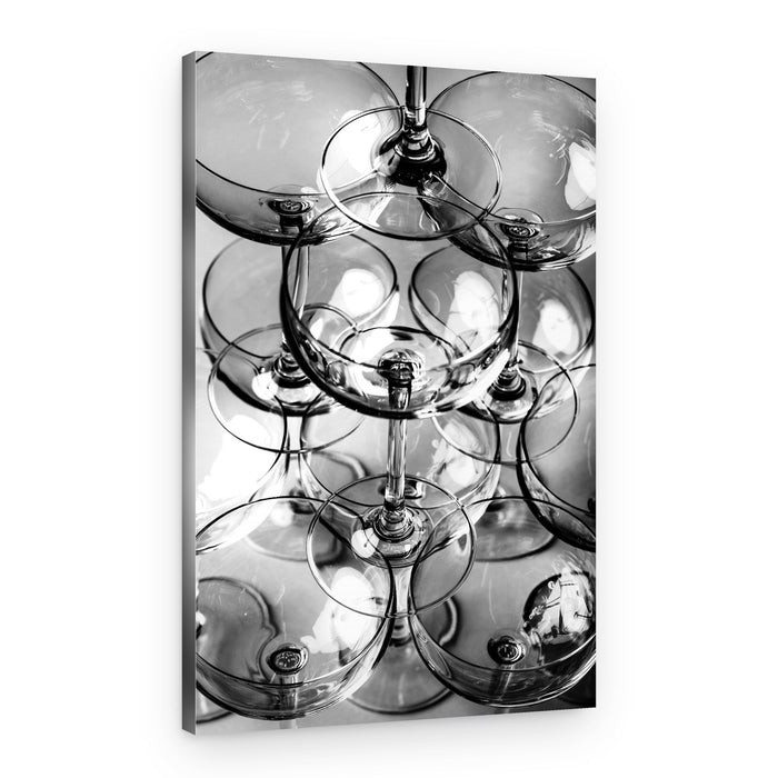 Stacked Champagne Glasses – Canvas Print