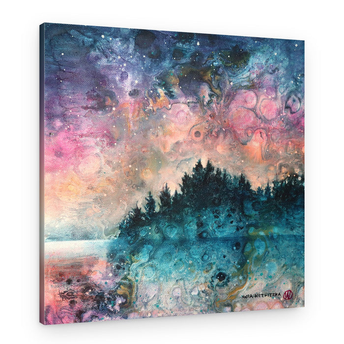Cosmic Forest Lake – Canvas Print