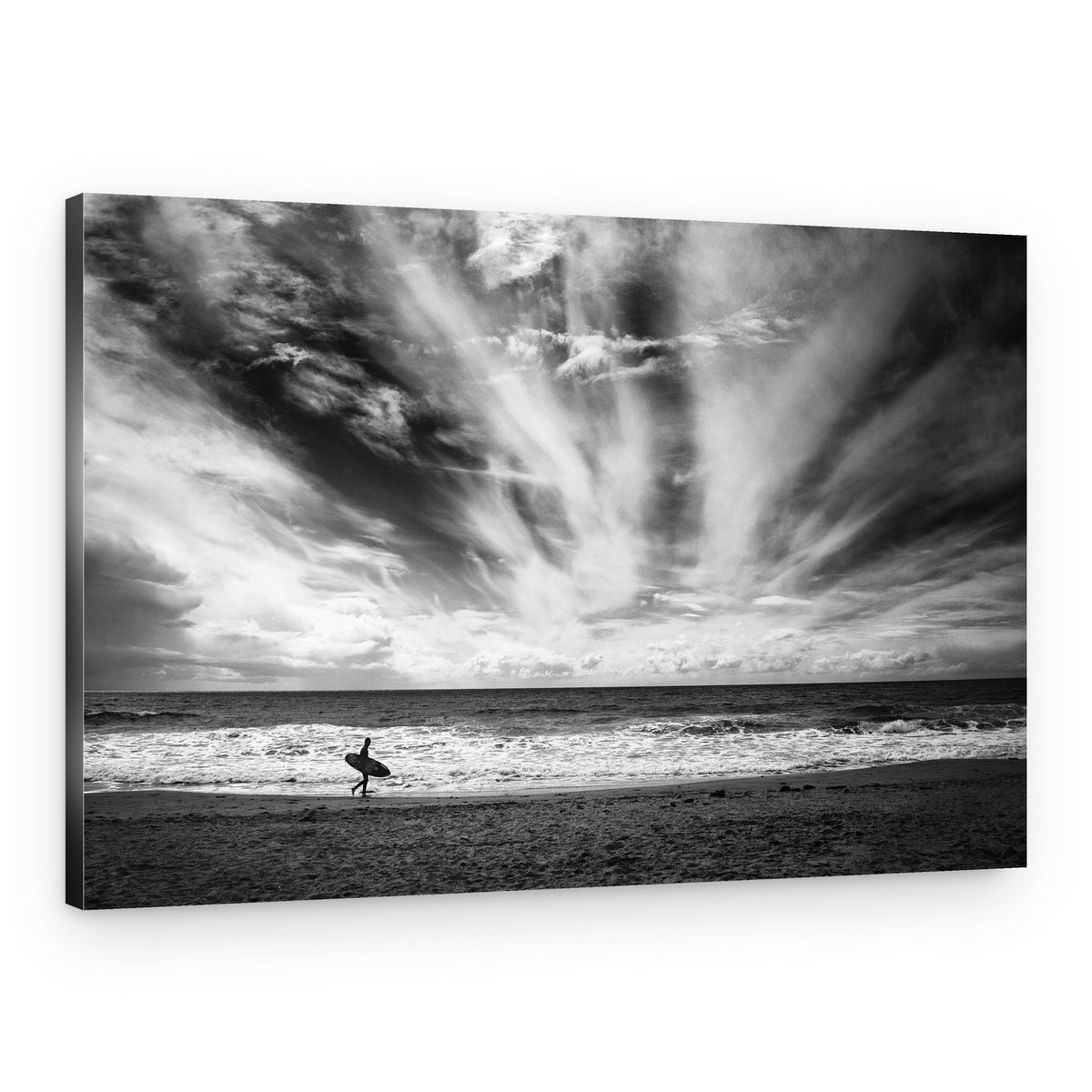 Lone Surfer Vast Sky – Canvas Print