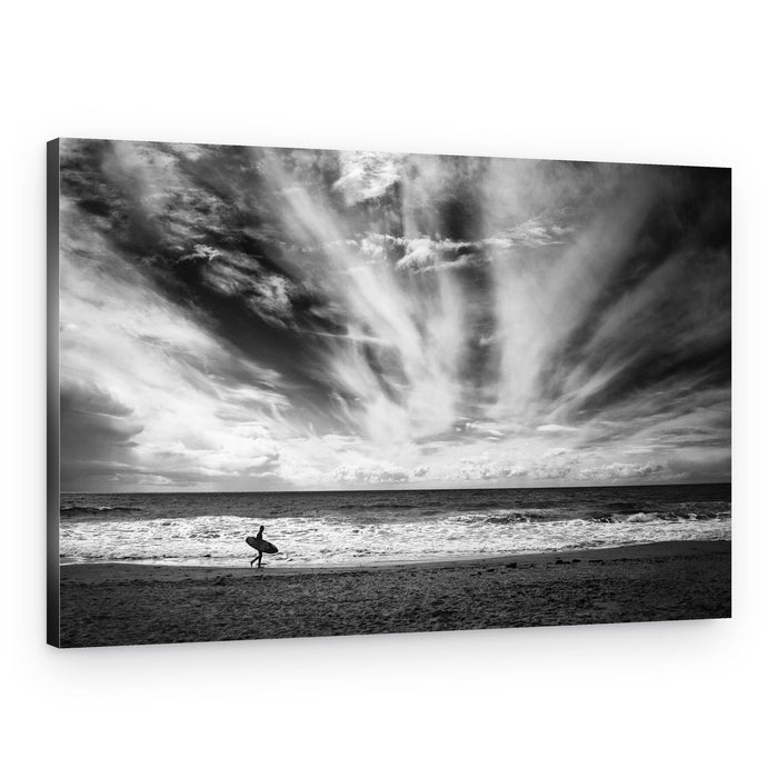 Lone Surfer Vast Sky – Canvas Print