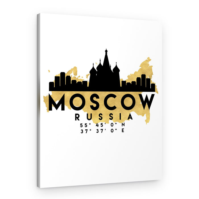Moscow Russia Gold Skyline – Canvas Print