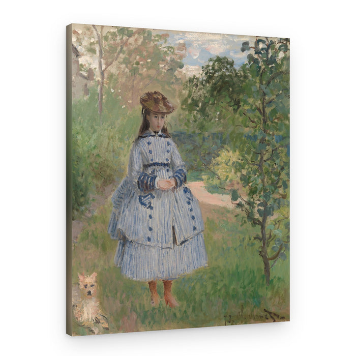 Girl With Dog By Claude Monet – Canvas Print