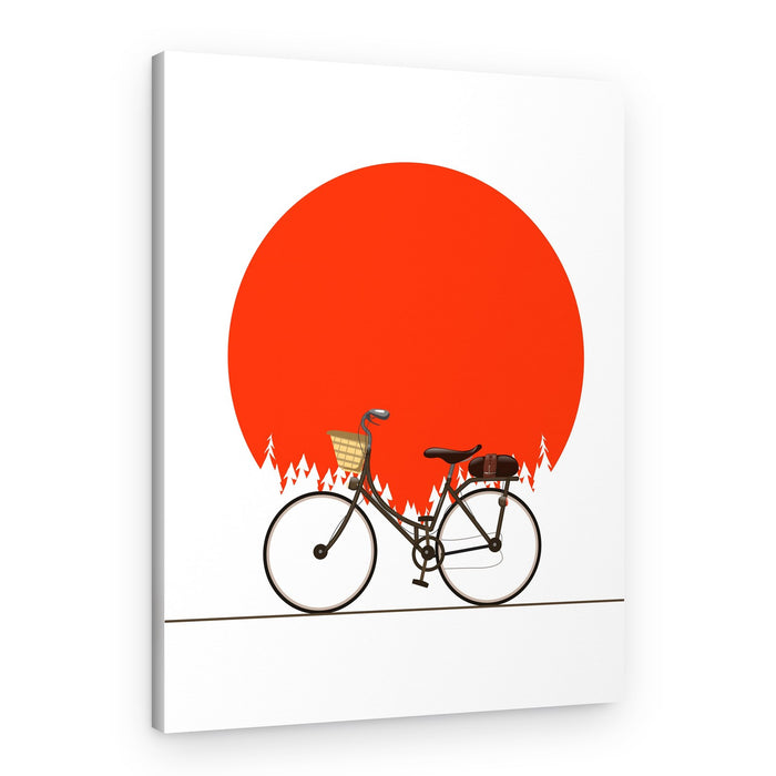 Red Sun Bicycle Ride – Canvas Print