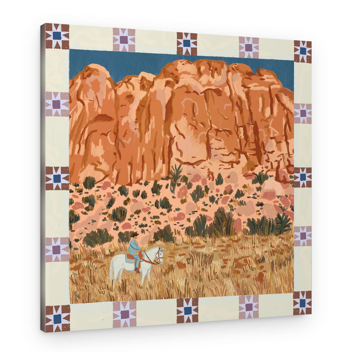 Western Desert Rider – Canvas Print