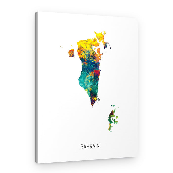 Vibrant Bahrain Map – Canvas Print