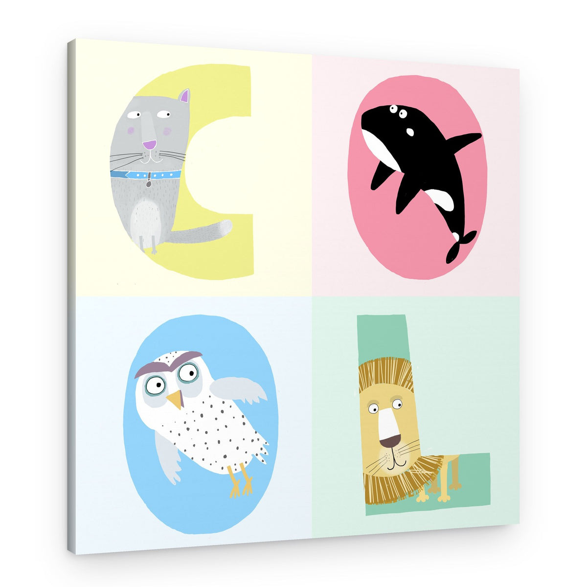 Whimsical Animal Alphabet – Canvas Print
