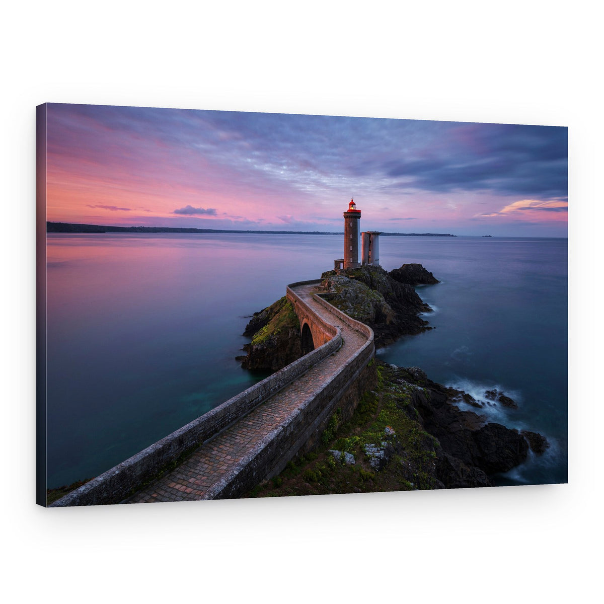 Twilight Lighthouse Path – Canvas Print