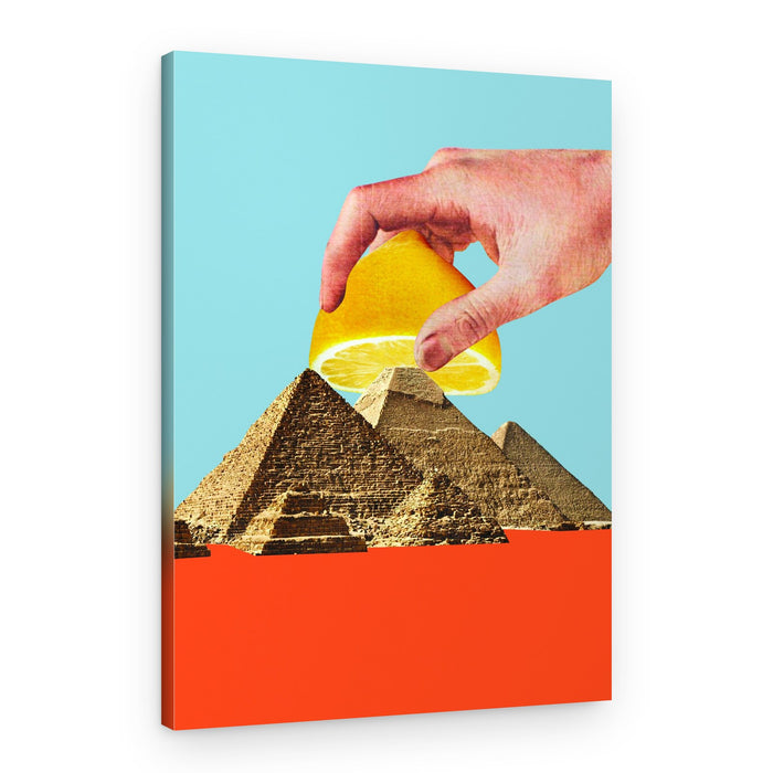 Squeezing Lemon Pyramids – Canvas Print