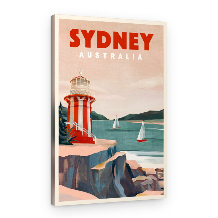 Sydney Australia Lighthouse Nautical Travel Art – Canvas Print