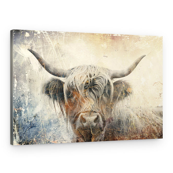 Shaggy Highland Cow Portrait – Canvas Print