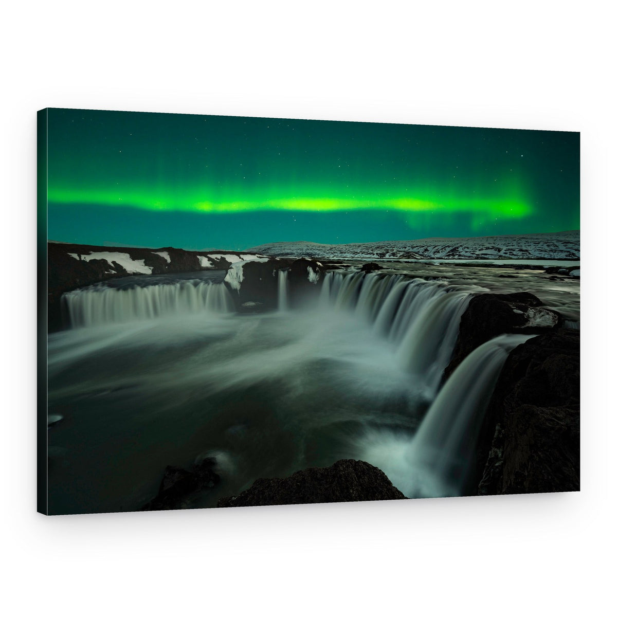 Magical Aurora Waterfall – Canvas Print