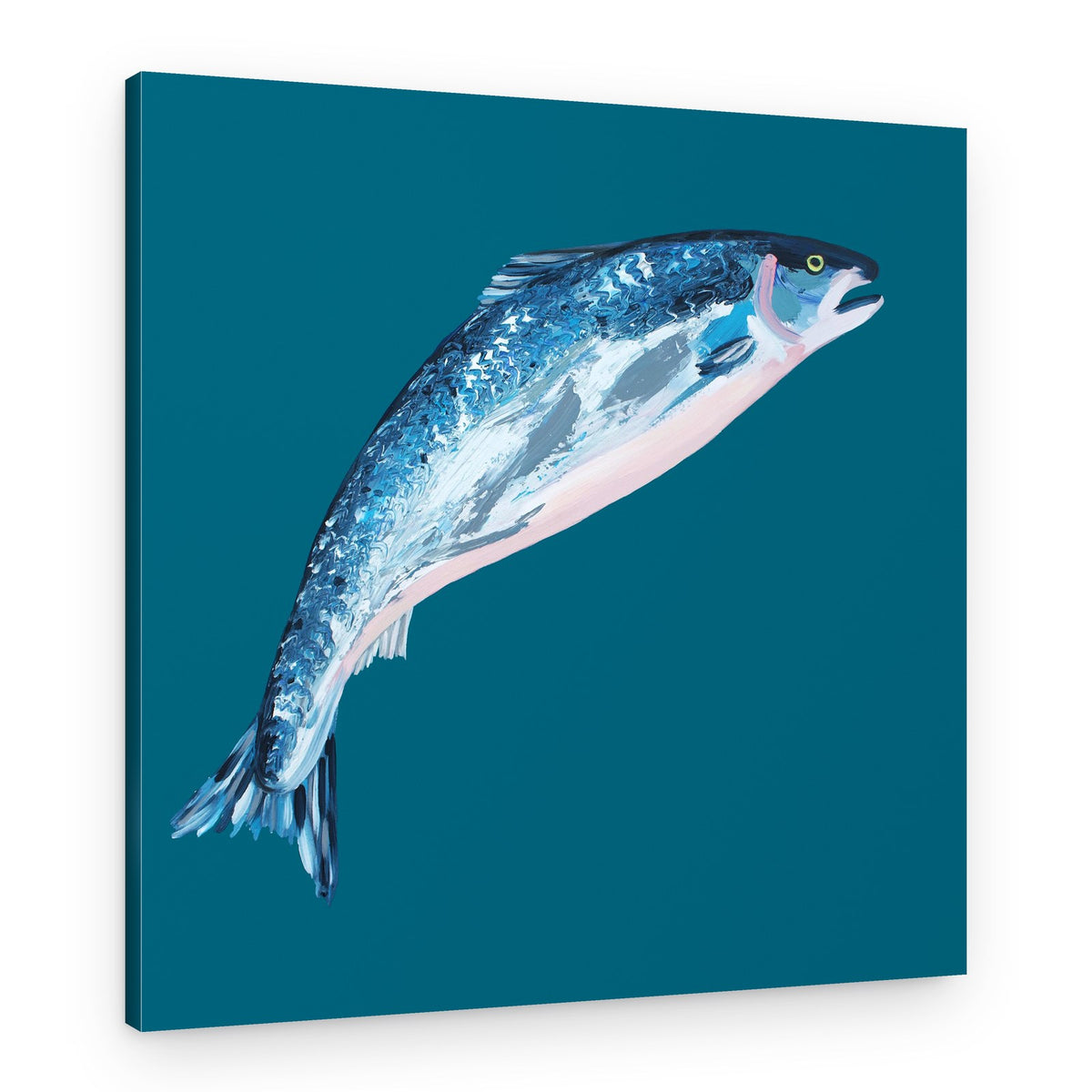 Jumping Blue Salmon – Canvas Print
