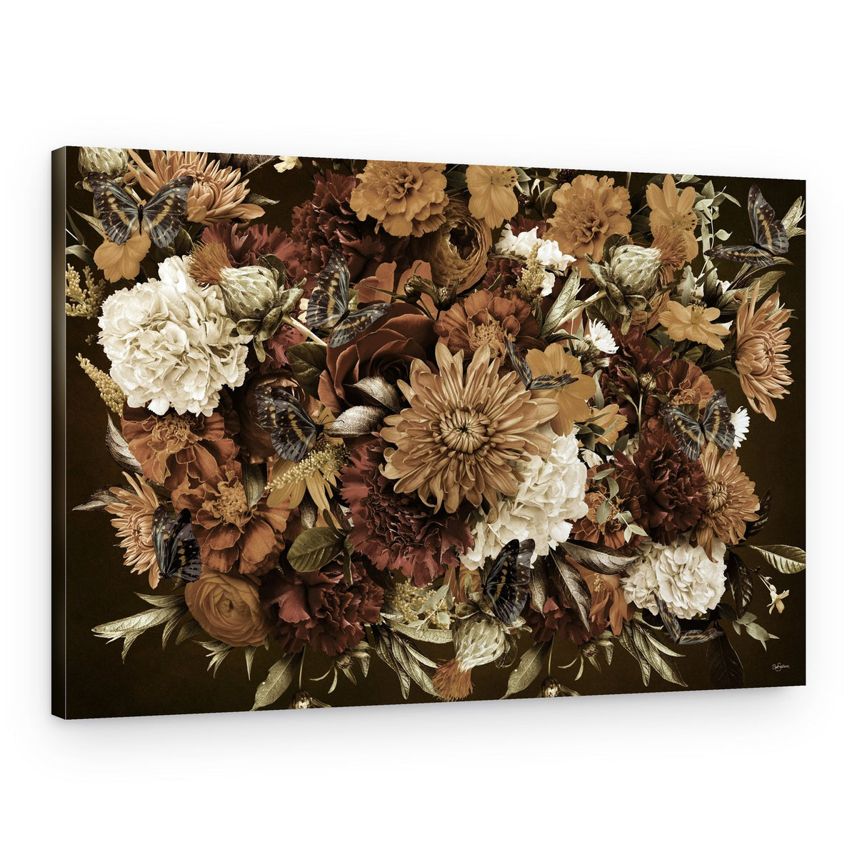 Autumn Floral Butterflies – Canvas Print