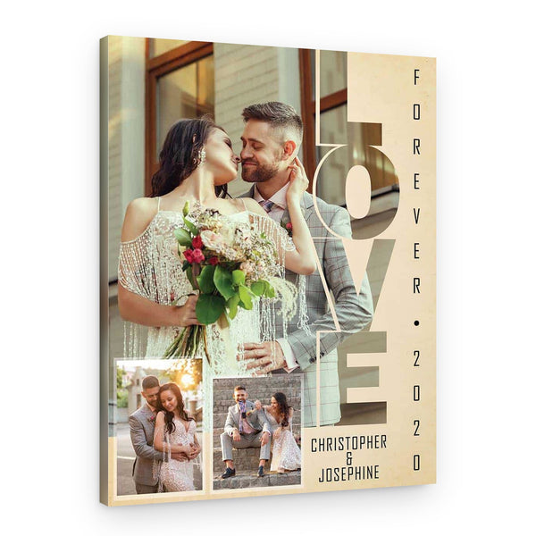 Love Forever Anniversary Custom Photo Canvas Print