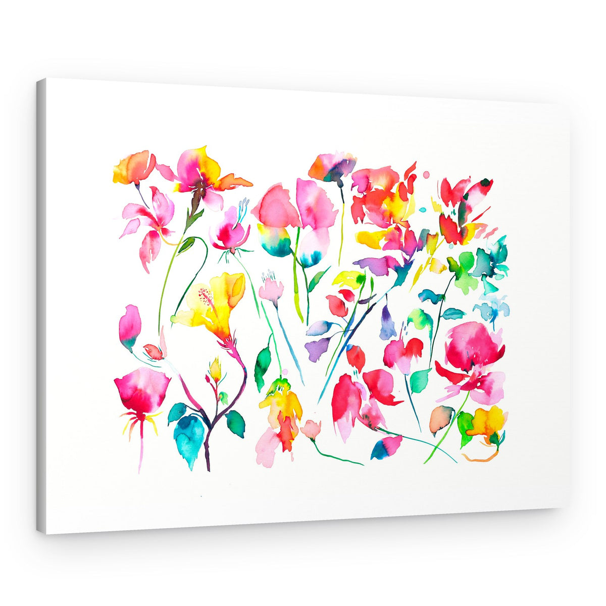 Colorful Watercolor Flowers – Canvas Print
