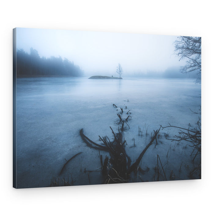 Misty Frozen Lake – Canvas Print