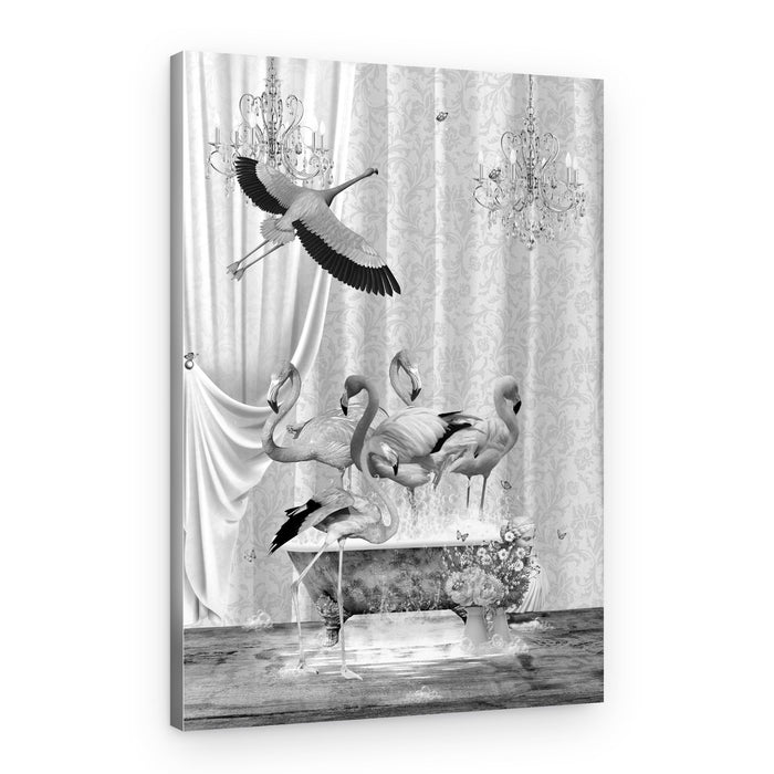 Flamingos Bathtub Fantasy – Canvas Print