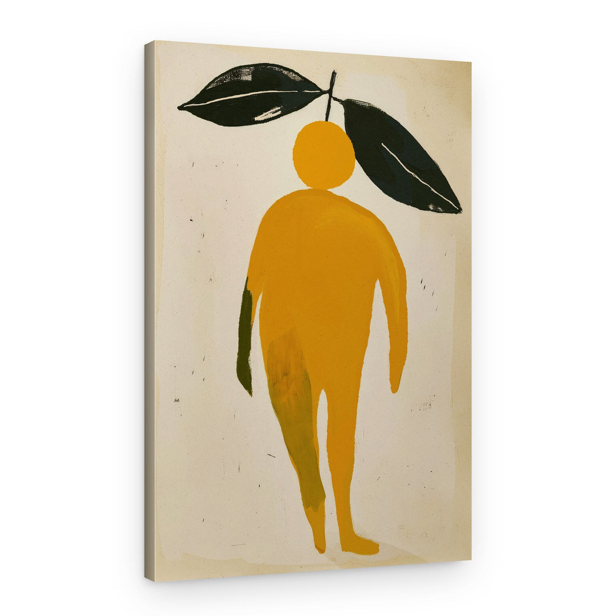 Orange Leaf Figure – Canvas Print
