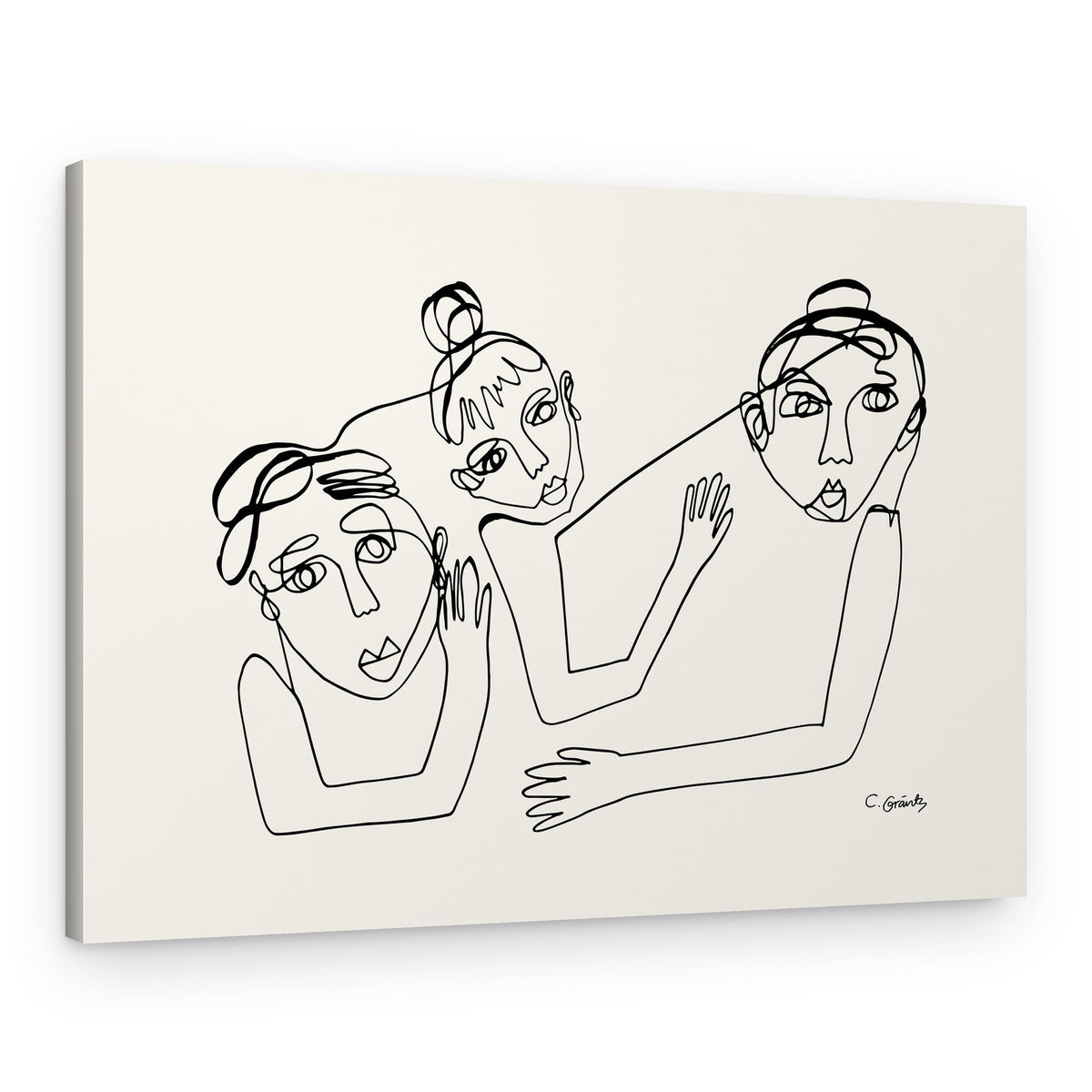 Serene Abstract Faces – Canvas Print