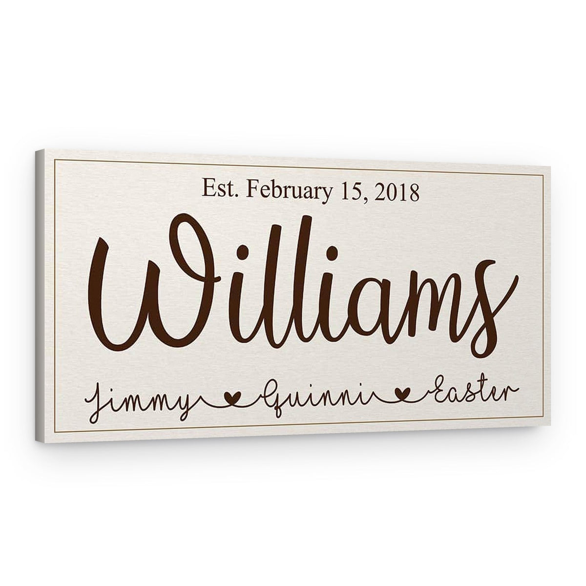 Family Established Sign Canvas Print – Canvas Print