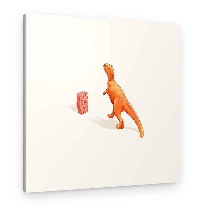 Dinosaur Meets Gummy Bear – Canvas Print