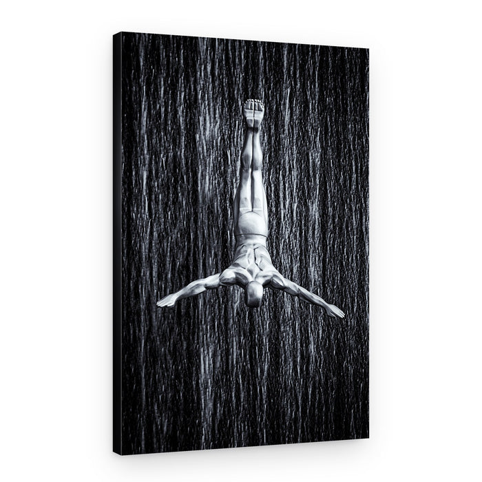 Diving Man Waterfall – Canvas Print