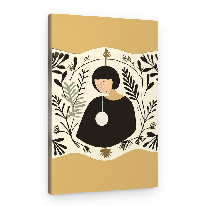 Serene Botanical Woman – Canvas Print