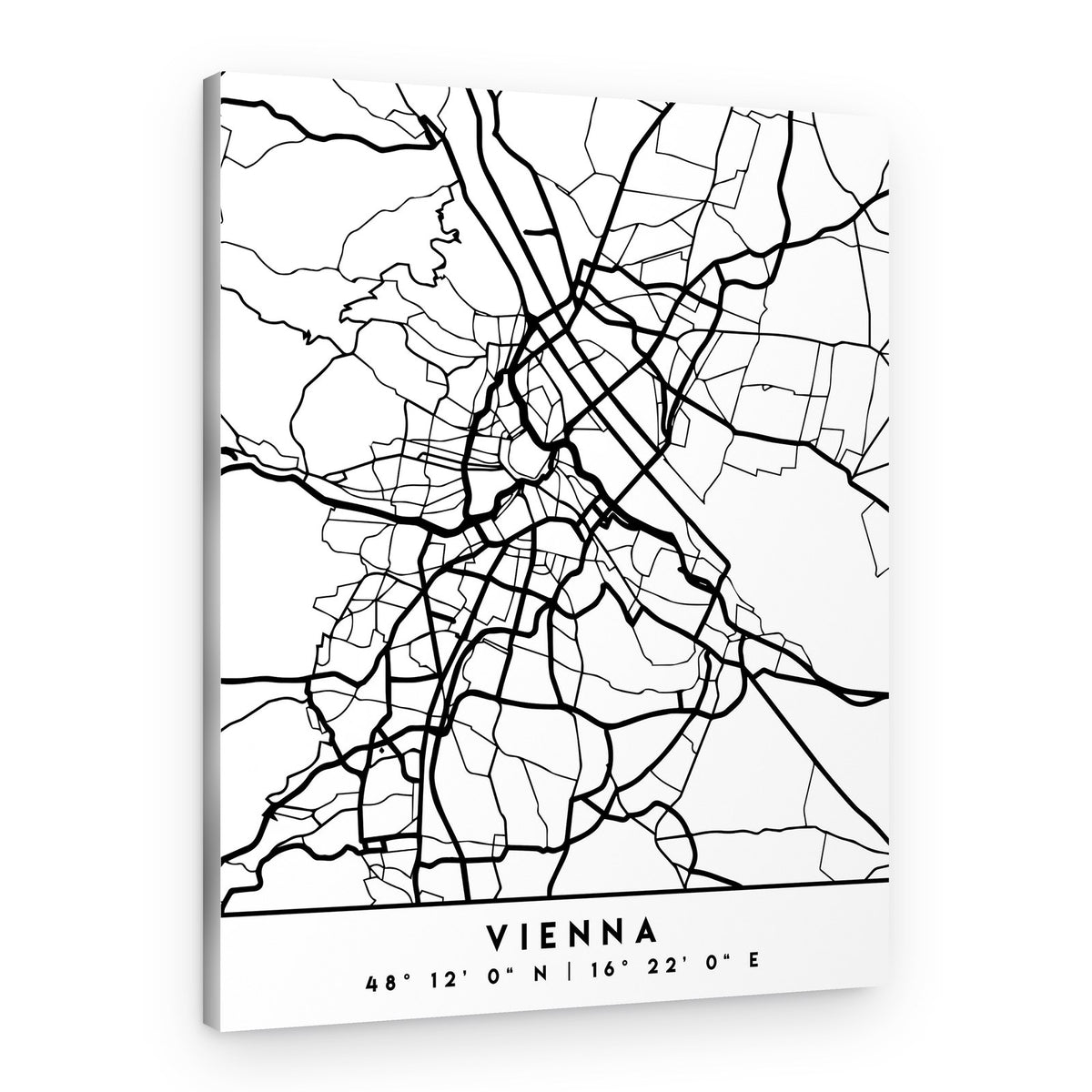 Vienna City Map – Canvas Print