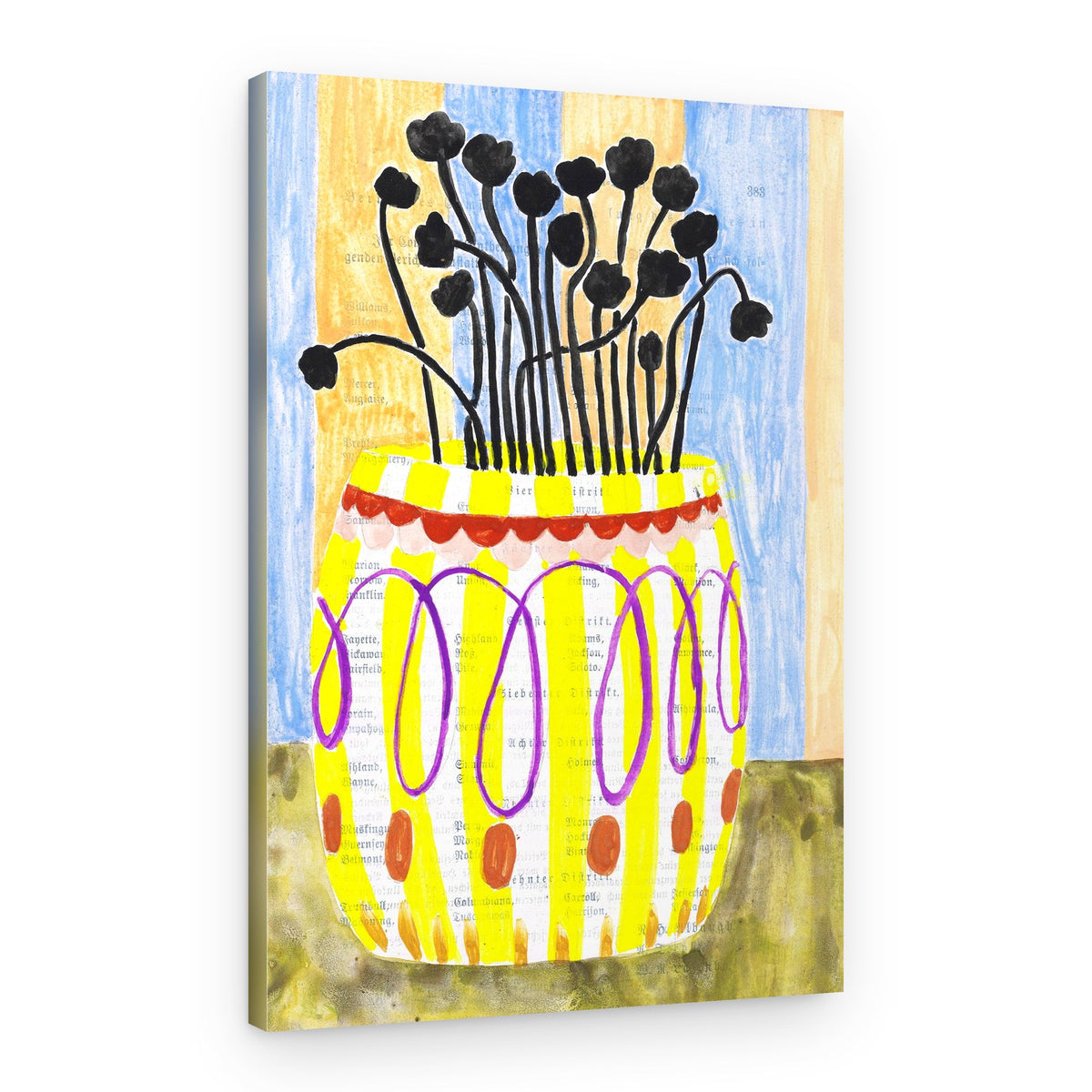 Whimsical Vase Flowers – Canvas Print
