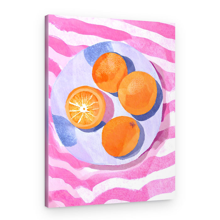 Vibrant Citrus Plate – Canvas Print