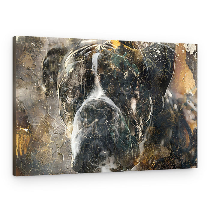 Textured Bulldog Portrait – Canvas Print