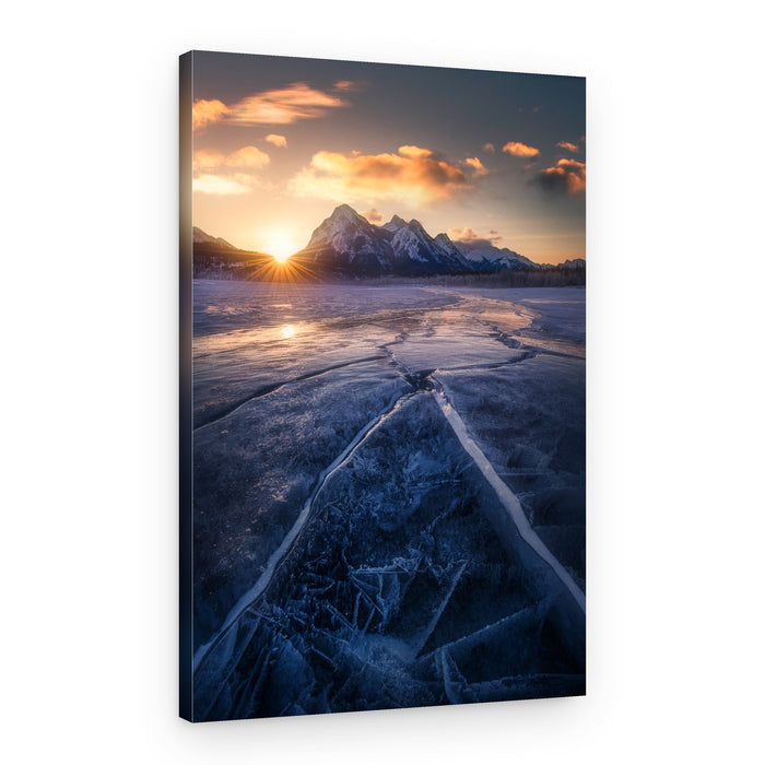 Golden Mountain Ice Sunrise – Canvas Print