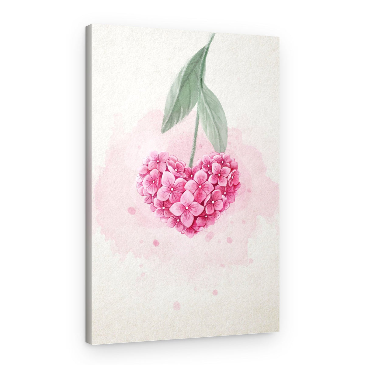 Pink Floral Heart – Canvas Print