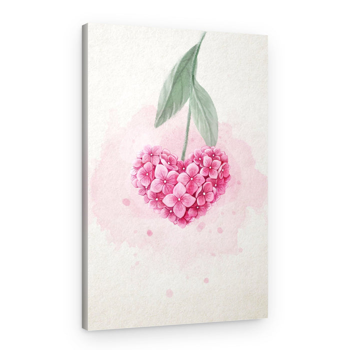 Pink Floral Heart – Canvas Print