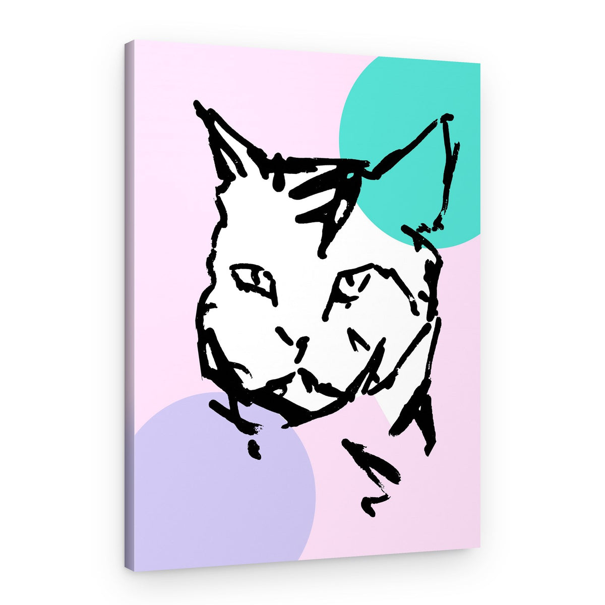 Playful Pastel Cat – Canvas Print