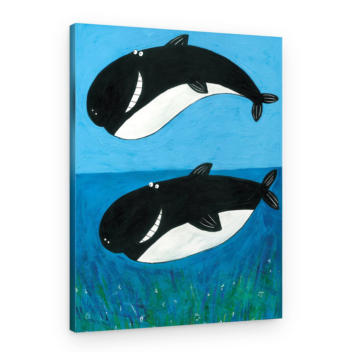 Smiling Ocean Whales – Canvas Print