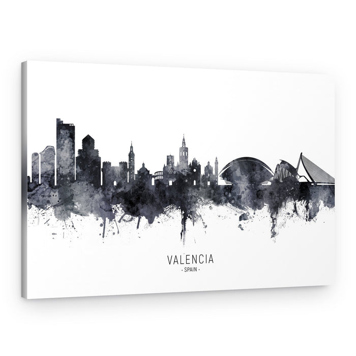Watercolor Valencia Skyline – Canvas Print