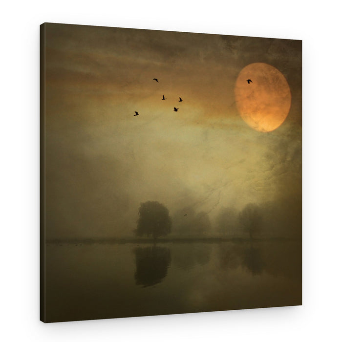 Misty Golden Lake – Canvas Print