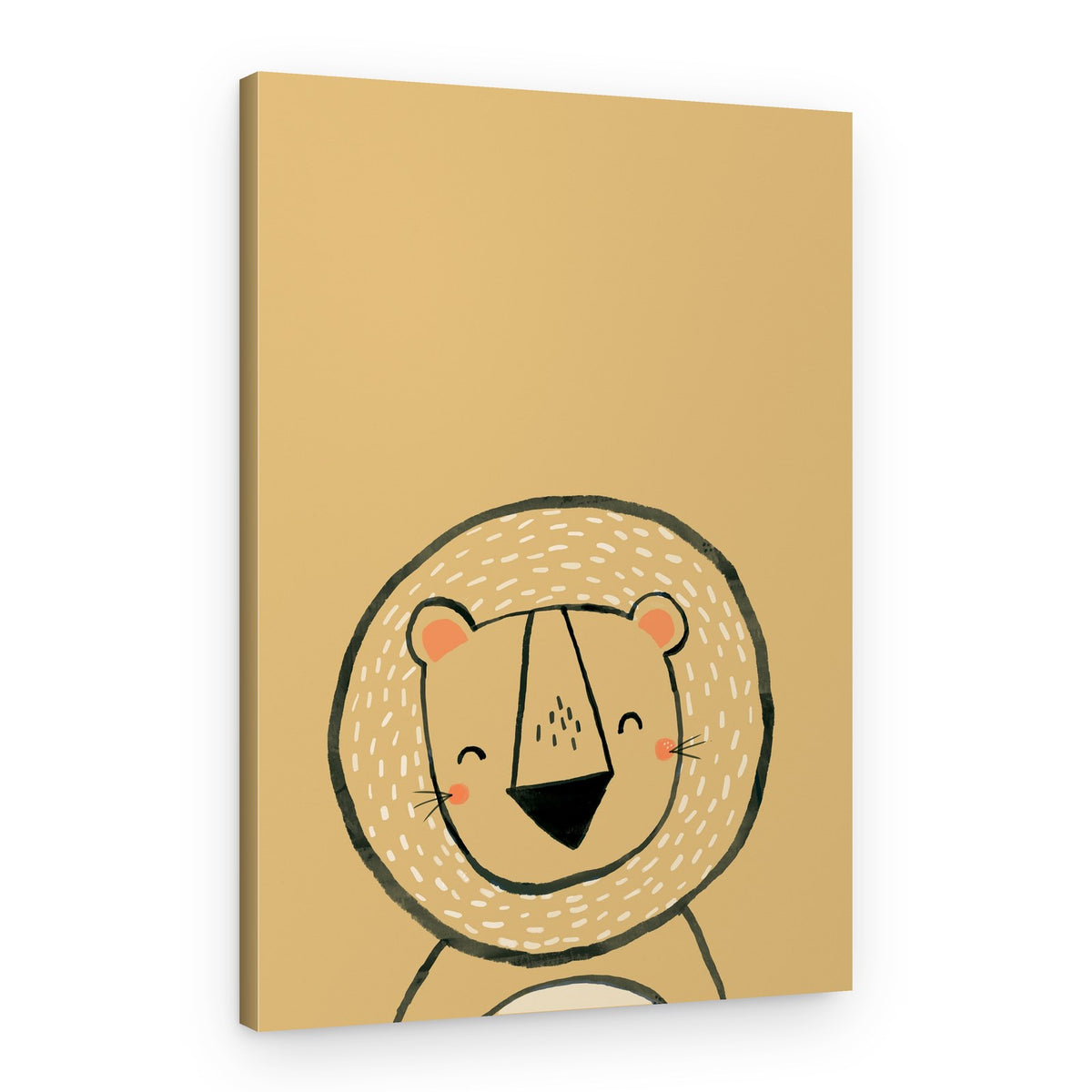 Smiling Cartoon Lion – Canvas Print