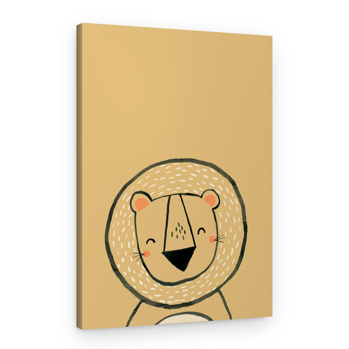 Smiling Cartoon Lion – Canvas Print