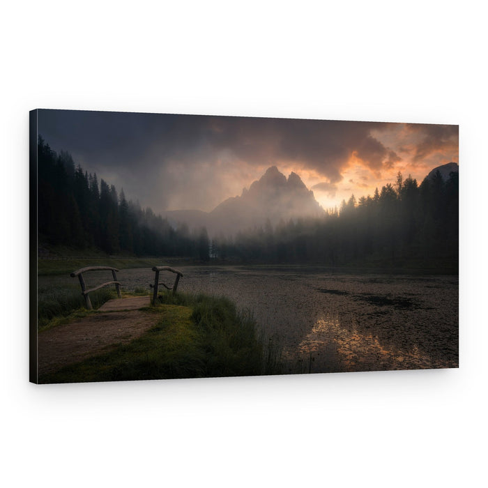 Misty Mountain Bridge – Canvas Print
