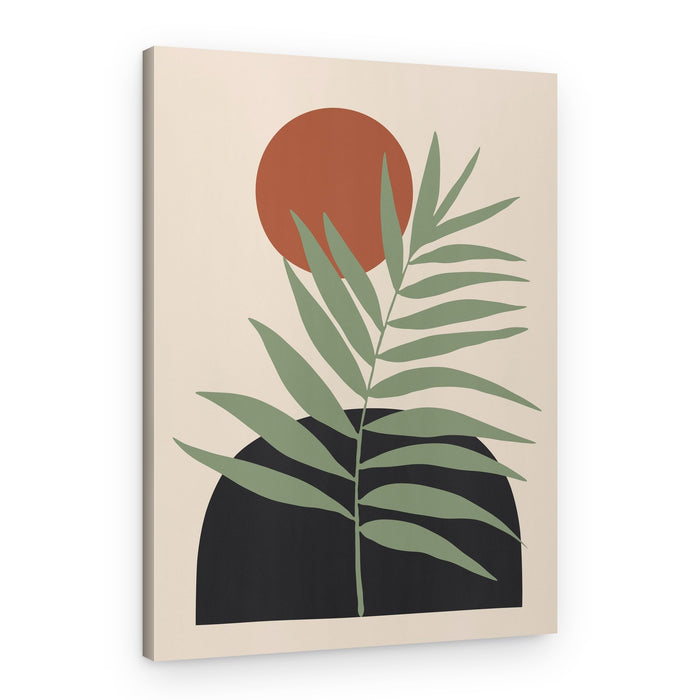 Terracotta Sun Palm Leaf – Canvas Print