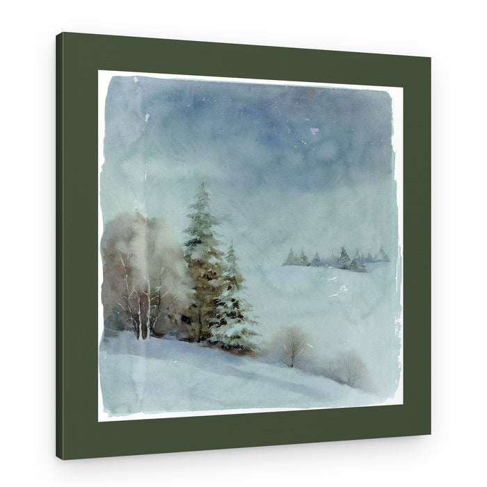Watercolor Winter Landscape – Canvas Print