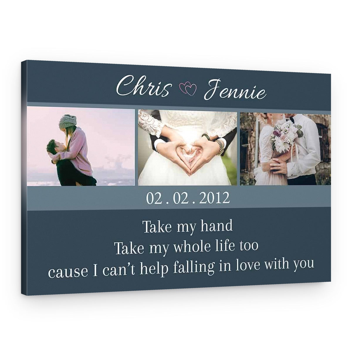 Take My Hand Take My Whole Life Too Custom Photo Canvas – Anniversary Gift – Canvas Print