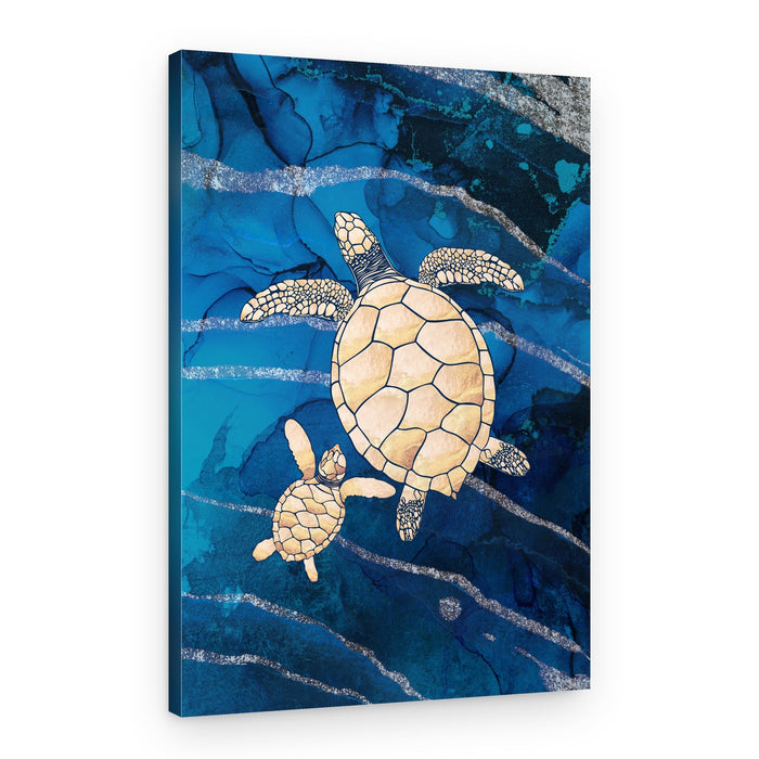 Graceful Swimming Turtles – Canvas Print