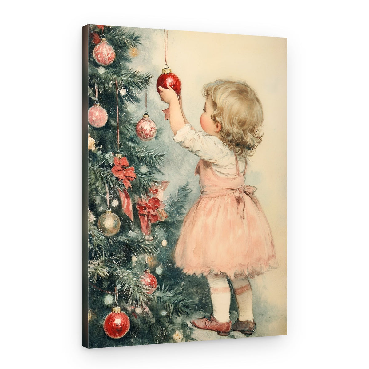 Young Girl At Christmas Eve – Canvas Print